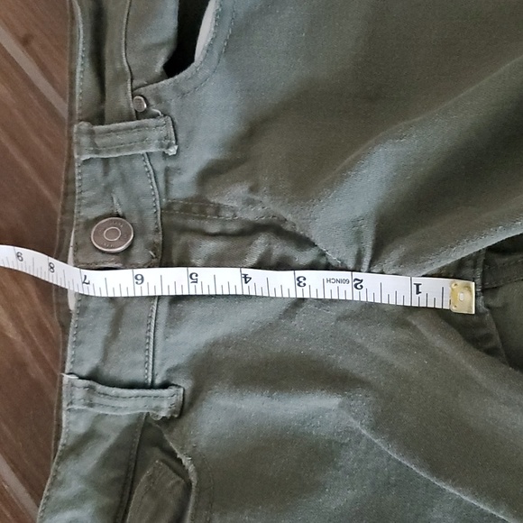 RSQ Distressed Olive Green Baja Ankle Raw Hem 7 - Picture 6 of 9